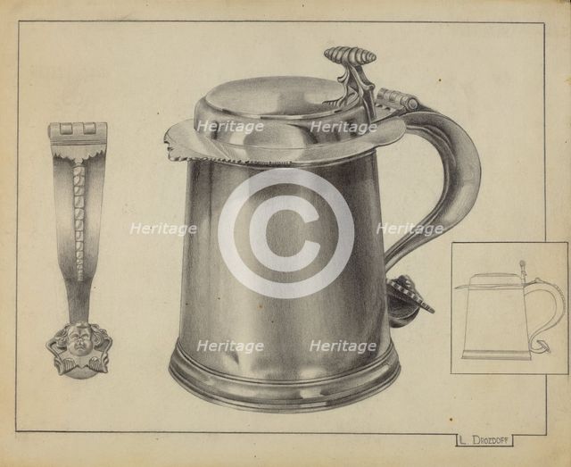 Silver Tankard, c. 1936. Creator: Leo Drozdoff.