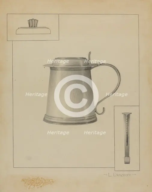 Silver Tankard, c. 1936. Creator: Leo Drozdoff.