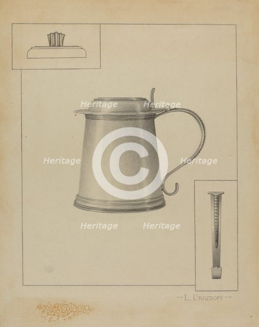 Silver Tankard, c. 1936. Creator: Leo Drozdoff.