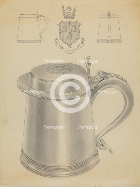 Silver Tankard, c. 1936. Creator: Michael Fenga.