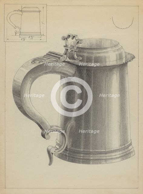 Silver Tankard, c. 1936. Creator: Simon Weiss.