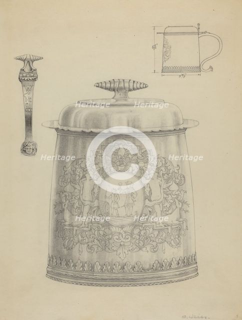 Silver Tankard, c. 1936. Creator: Simon Weiss.