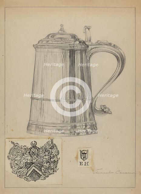 Silver Tankard, c. 1936. Creator: Vincent Carano.