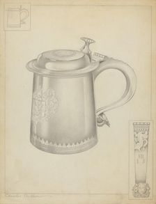 Silver Tankard, c. 1937. Creator: Charles Cullen