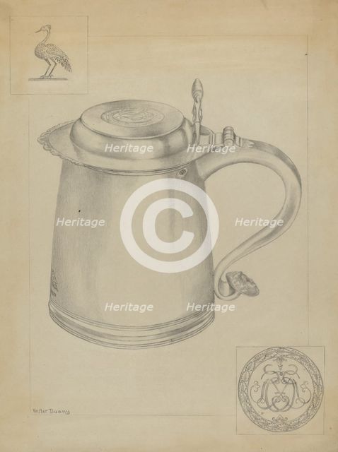 Silver Tankard, c. 1937. Creator: Hester Duany.