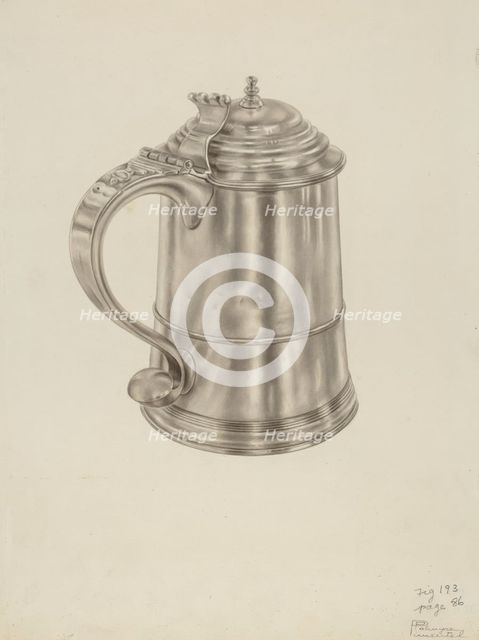 Silver Tankard, c. 1938. Creator: Palmyra Pimentel.