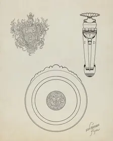 Silver Tankard: Detail, c. 1936. Creator: Lawrence Flynn