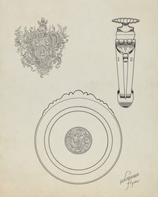 Silver Tankard: Detail, c. 1936. Creator: Lawrence Flynn