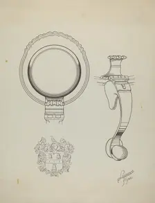 Silver Tankard: Details, c. 1938. Creator: Lawrence Flynn