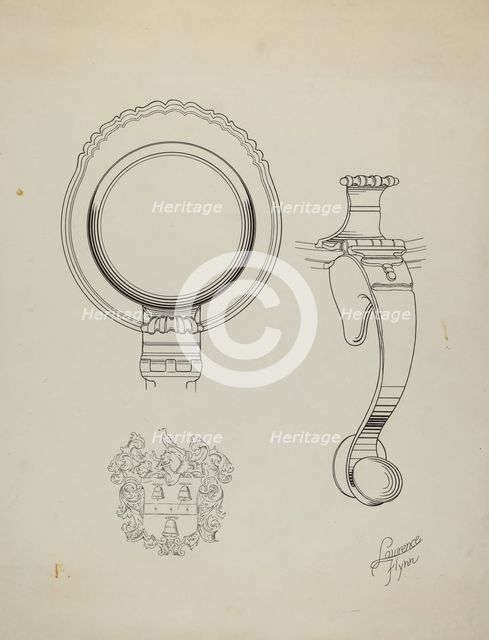 Silver Tankard: Details, c. 1938. Creator: Lawrence Flynn.