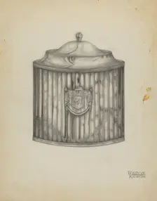 Silver Tea Caddy, c. 1936. Creator: Kalamian Walton
