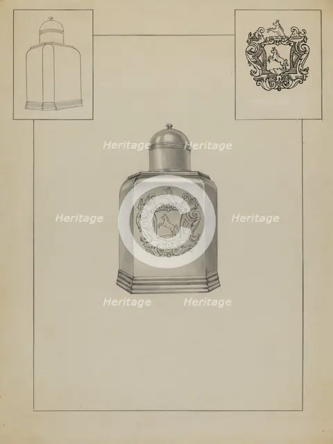 Silver Tea Caddy, c. 1937. Creator: Michael Fenga.
