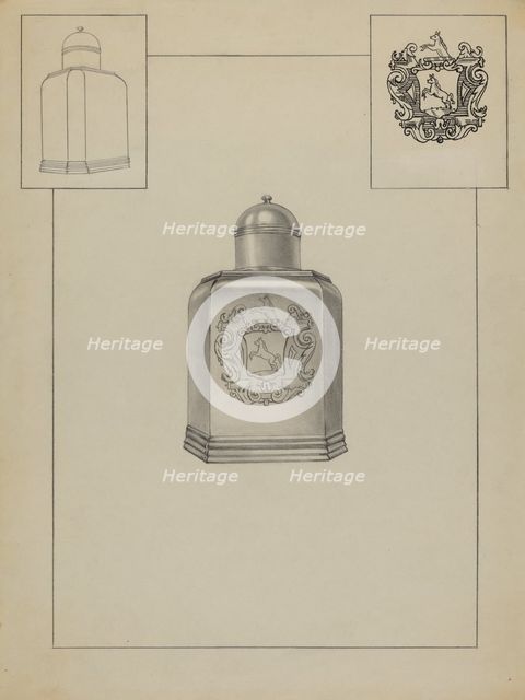Silver Tea Caddy, c. 1937. Creator: Michael Fenga.