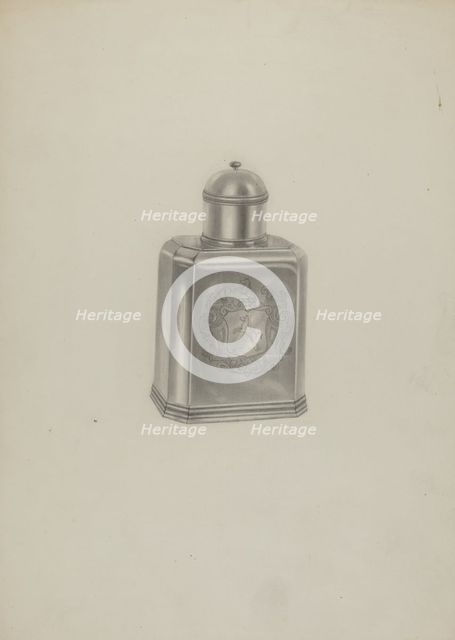 Silver Tea Caddy, c. 1937. Creator: Michael Fenga.