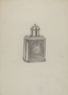 Silver Tea Caddy, c. 1937. Creator: Michael Fenga