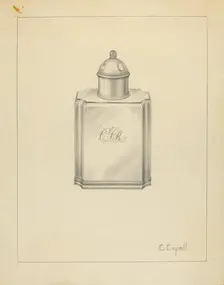 Silver Tea Caddy, c. 1939. Creator: Hester Duany