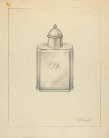 Silver Tea Caddy, c. 1939. Creator: Hester Duany