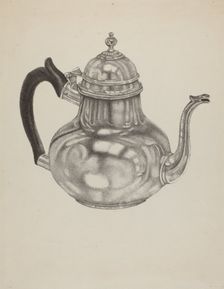 Silver Teapot, 1935/1942. Creator: Unknown