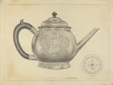 Silver Teapot, 1935/1942. Creator: Vincent Carano