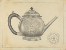 Silver Teapot, 1935/1942. Creator: Vincent Carano