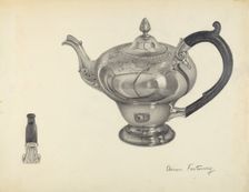 Silver Teapot, 1935/1942. Creator: Aaron Fastovsky