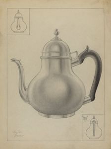 Silver Teapot, 1935/1942. Creator: Clayton Braun