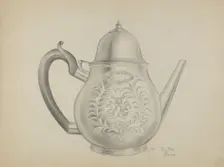 Silver Teapot, 1935/1942. Creator: Clayton Braun