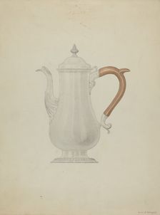Silver Teapot, 1935/1942. Creator: David P. Willoughby