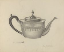 Silver Teapot, 1935/1942. Creator: E. J. Gilsleider