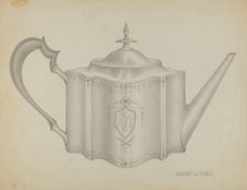 Silver Teapot, 1935/1942. Creator: Eugene La Foret