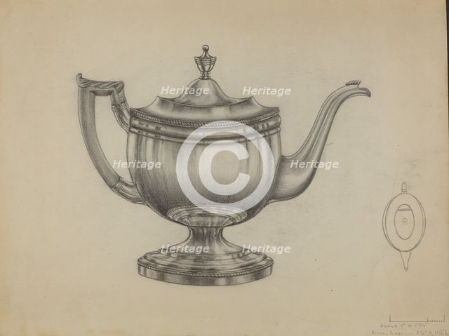 Silver Teapot, 1935/1942. Creator: Gerald Bernhardt.