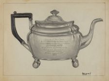 Silver Teapot, 1935/1942. Creator: Michael Fenga