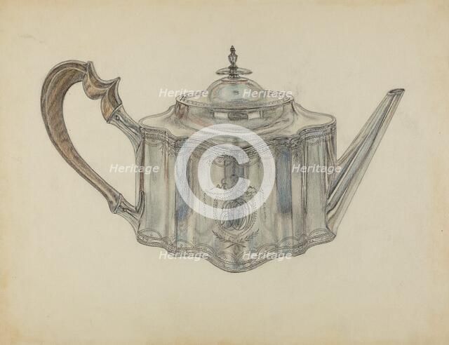 Silver Teapot, 1935/1942. Creator: Frank Fumagalli.