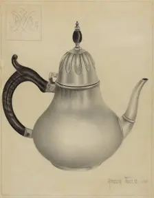 Silver Teapot, 1936. Creator: Amelia Tuccio