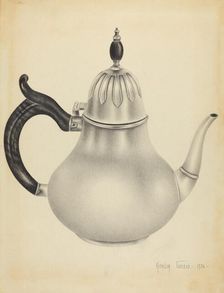 Silver Teapot, 1936. Creator: Amelia Tuccio