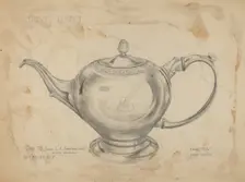 Silver Teapot, c. 1935/1942. Creator: John Garay