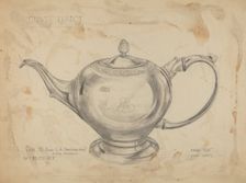 Silver Teapot, c. 1935/1942. Creator: John Garay