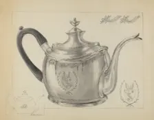 Silver Teapot, c. 1935. Creator: Hester Duany