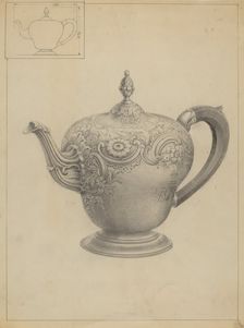 Silver Teapot, c. 1936. Creator: Unknown