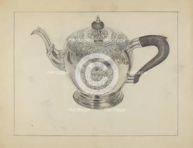 Silver Teapot, c. 1936. Creator: Vincent Carano.