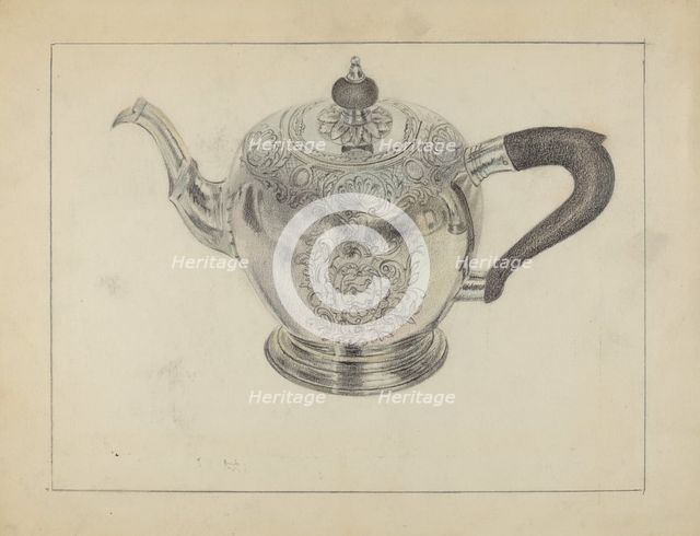 Silver Teapot, c. 1936. Creator: Vincent Carano.