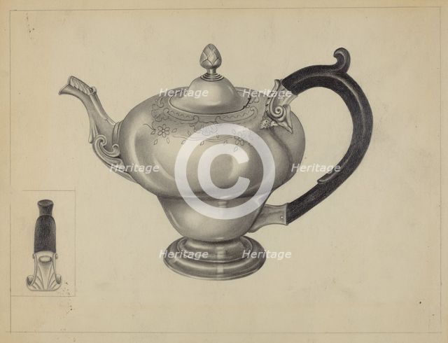 Silver Teapot, c. 1936. Creator: Aaron Fastovsky.