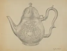 Silver Teapot, c. 1936. Creator: Clayton Braun