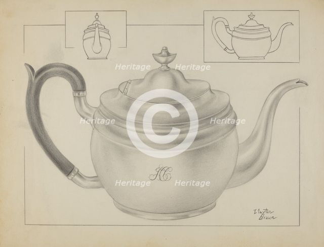 Silver Teapot, c. 1936. Creator: Clayton Braun.
