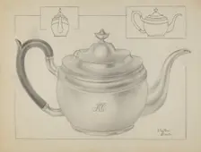 Silver Teapot, c. 1936. Creator: Clayton Braun