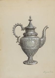 Silver Teapot, c. 1936. Creator: Eugene Croe