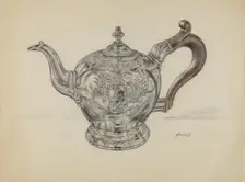 Silver Teapot, c. 1936. Creator: Fletcher Hanks