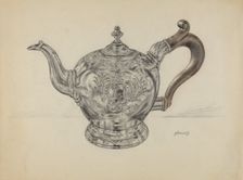 Silver Teapot, c. 1936. Creator: Fletcher Hanks