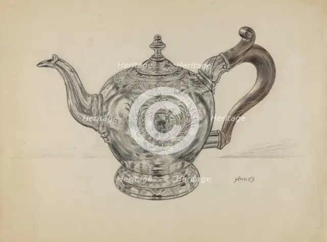 Silver Teapot, c. 1936. Creator: Fletcher Hanks.
