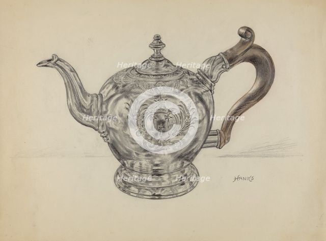 Silver Teapot, c. 1936. Creator: Fletcher Hanks.